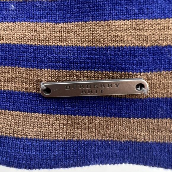 Burberry Blue and Brown Striped Sweater - Picture 3 of 6